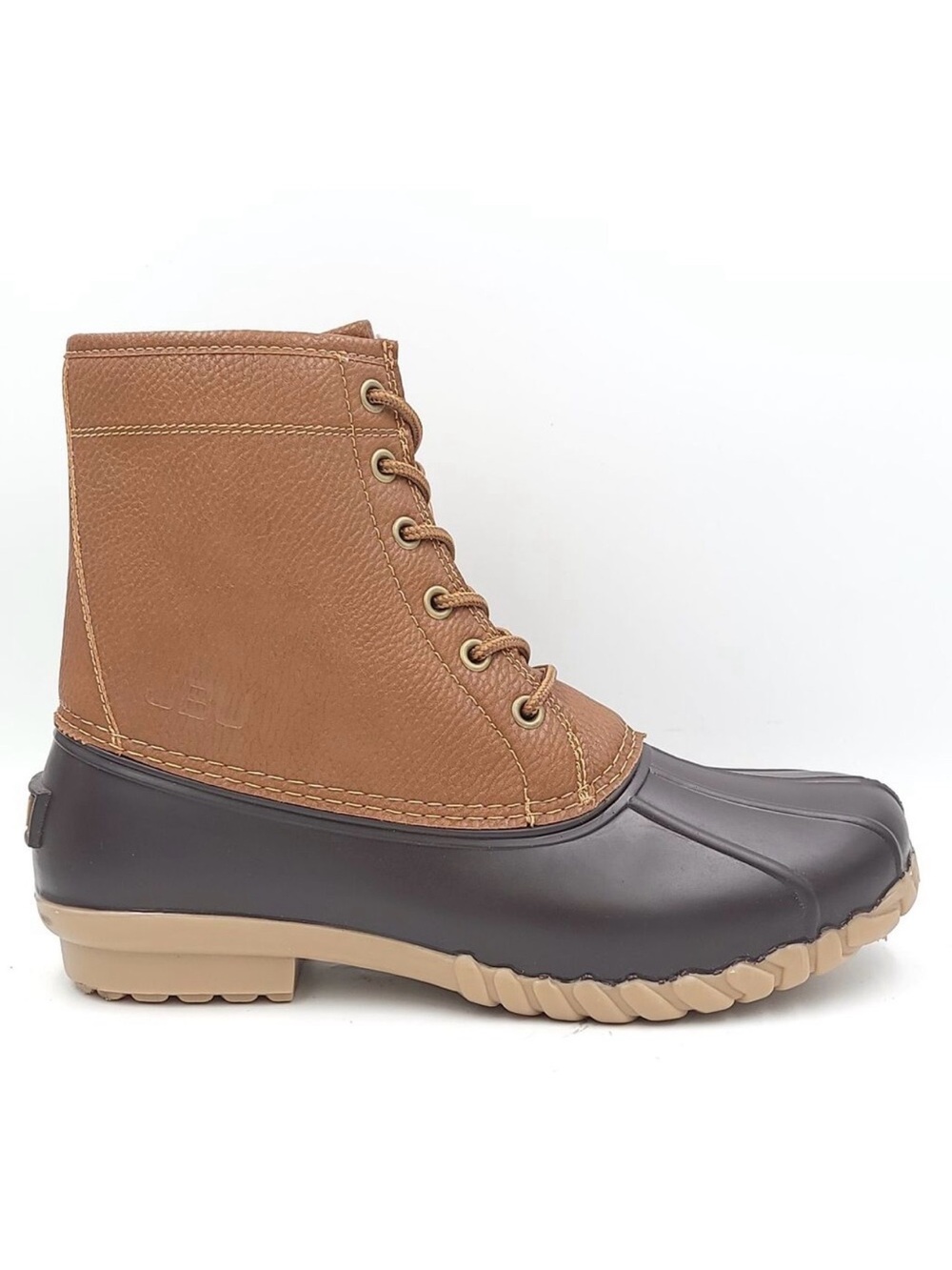 Men's Maine JBU by Jambu Two-Tone Brown Waterproof Duck Boots Tan SZ 12